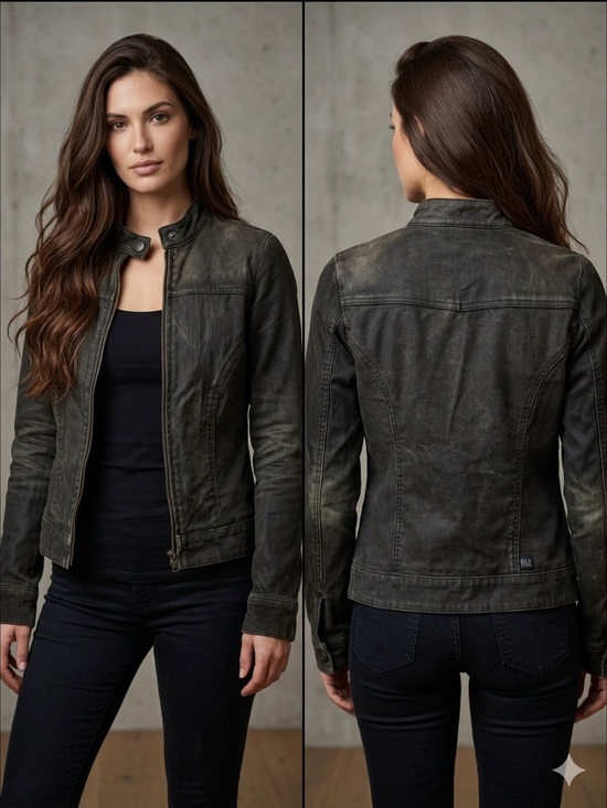 Blue jeanious Jackets & Blazers - Womens Distressed-Effect Moto Jacket